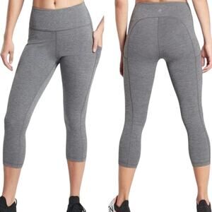 Athleta Heather Gray Ultimate Stash Pocket Capri High Rise Leggings Size 1X